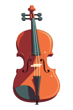Diseño de violín de madera sobre blanco