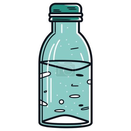 Téléchargez les illustrations : Conception de bouteille transparente sur blanc - en licence libre de droit