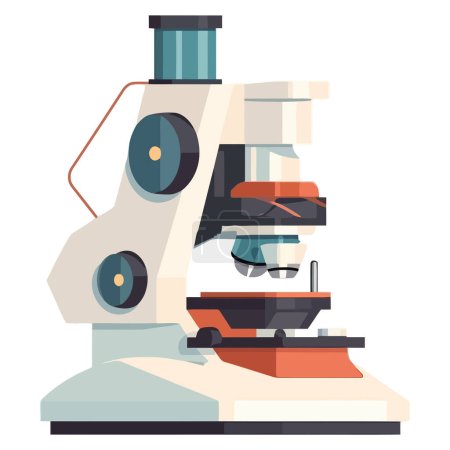 Illustration for Analyzing with microscope technology over white - Royalty Free Image