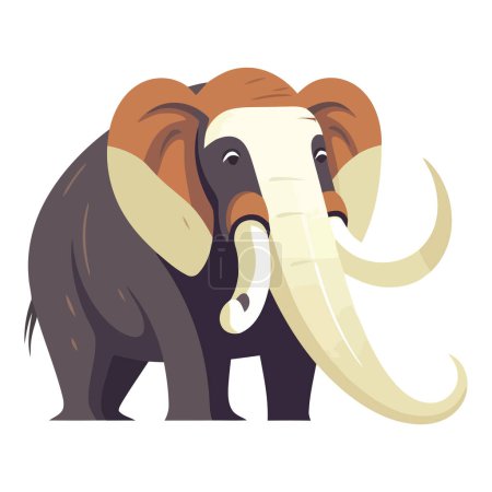 Téléchargez les illustrations : Éléphant mignon debout sur blanc - en licence libre de droit