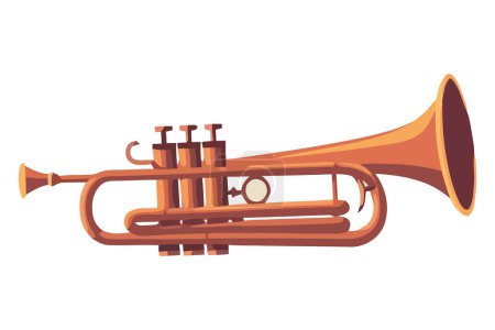 Téléchargez les illustrations : Design de trompette brillant sur blanc - en licence libre de droit
