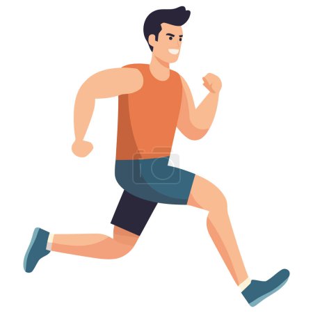 Ilustración de Atleta corriendo diseño sobre blanco - Imagen libre de derechos