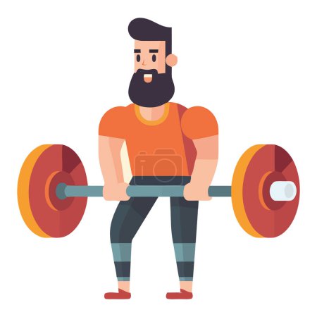 Illustration for Strongman lifting weights over white - Royalty Free Image