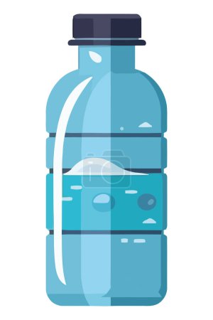Illustration for Fresh blue liquid in plastic bottle over white - Royalty Free Image