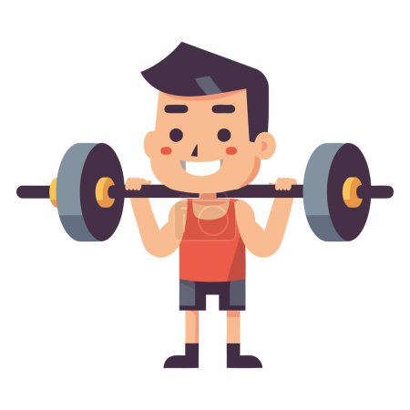 Illustration for Muscular men lifting weights over white - Royalty Free Image