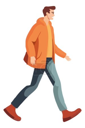 Illustration for One person running with speed over white - Royalty Free Image
