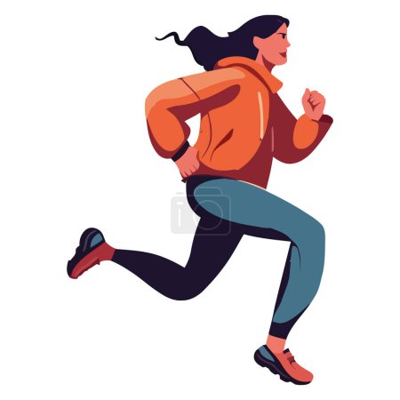 Illustration for Muscular athlete running with speed over white - Royalty Free Image