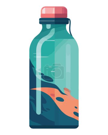 Ilustración de Diseño transparente de la botella de agua sobre blanco - Imagen libre de derechos