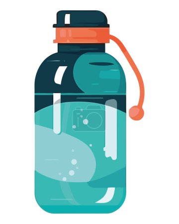 Illustration for Transparent water bottle over white - Royalty Free Image