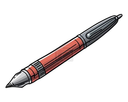 Téléchargez les illustrations : Conception de stylo en métal sur blanc - en licence libre de droit