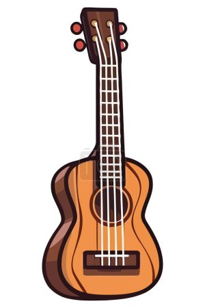 Téléchargez les illustrations : Conception de guitare acoustique sur blanc - en licence libre de droit
