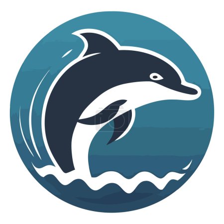 Illustration for Jumping dolphin design over white - Royalty Free Image