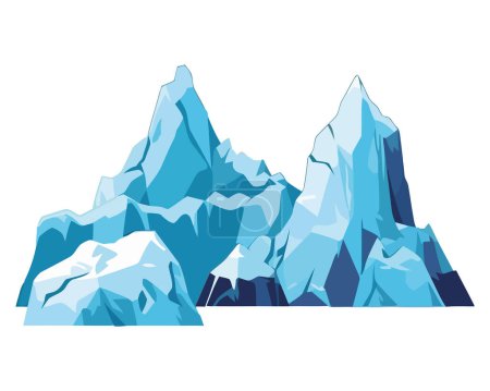 Ilustración de Montañas congeladas pico sobre blanco - Imagen libre de derechos