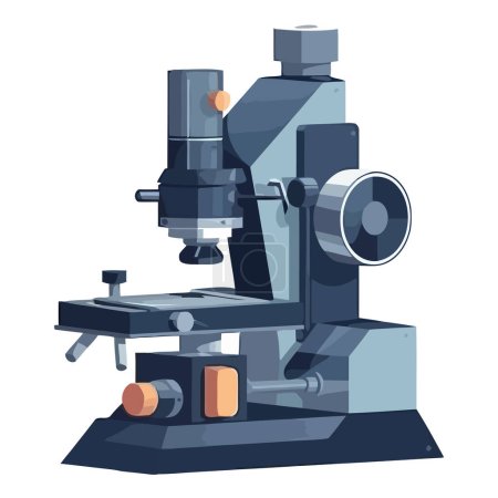 Illustration for Scientist using microscope for scientific over white - Royalty Free Image