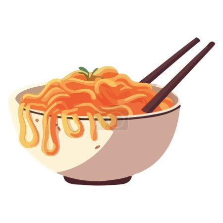Illustration for Ramen noodles soup over white - Royalty Free Image