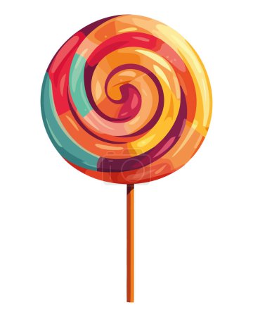 Téléchargez les illustrations : Conception spirale de bonbons colorés sur blanc - en licence libre de droit