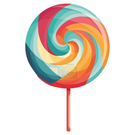 Illustration for Colorful candy spiral illustration over white - Royalty Free Image