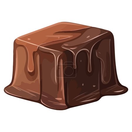 Téléchargez les illustrations : Dessert au chocolat sucré illustration sur blanc - en licence libre de droit