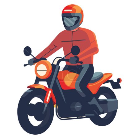 Ilustración de Speedy motociclista de carreras en el campeonato de motocross sobre blanco - Imagen libre de derechos