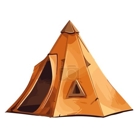 Illustration for Camping tent vector design over white - Royalty Free Image