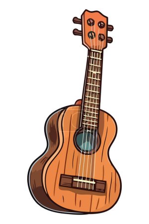 Illustration for Wooden acoustic guitar over white - Royalty Free Image