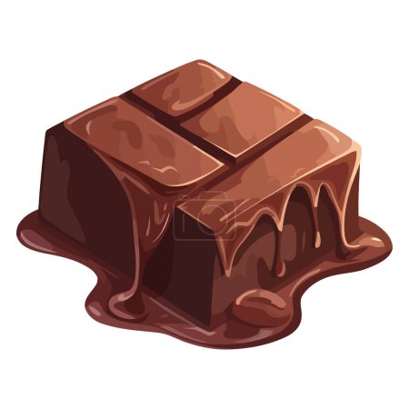 Téléchargez les illustrations : Dessert au chocolat sucré sur blanc - en licence libre de droit