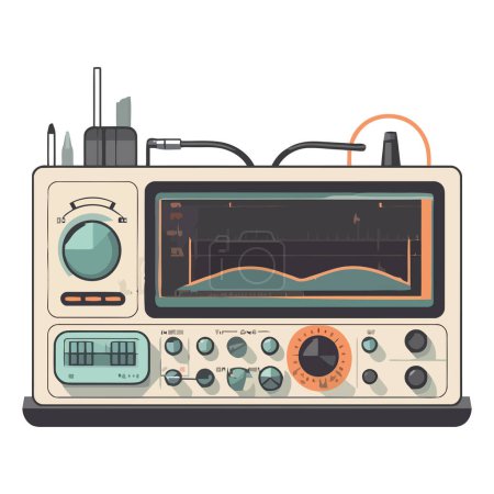 Illustration for Old fashioned audio equipment over white - Royalty Free Image