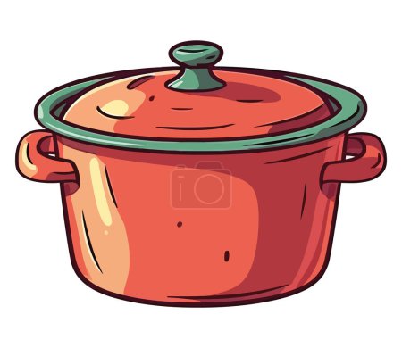 Ilustración de Diseño de guiso de cocina sobre blanco - Imagen libre de derechos