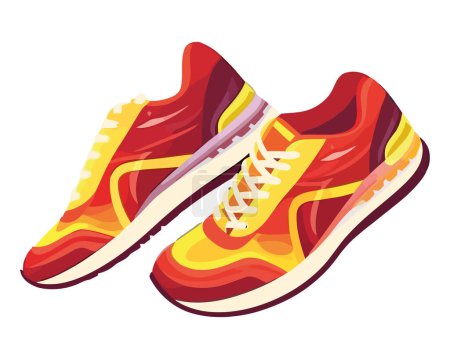 Illustration for Red sports shoes over white - Royalty Free Image