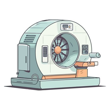 Téléchargez les illustrations : Machines symbole de l'innovation dans l'industrie sur blanc - en licence libre de droit