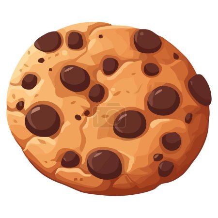 Téléchargez les illustrations : Biscuit au chocolat gourmand sur blanc - en licence libre de droit