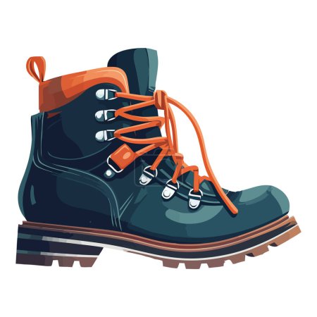 Illustration for Leather hiking boot over white - Royalty Free Image