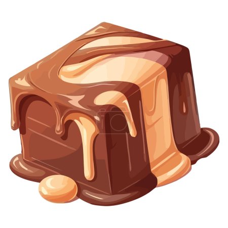 Téléchargez les illustrations : Dessert au chocolat sucré sur blanc - en licence libre de droit
