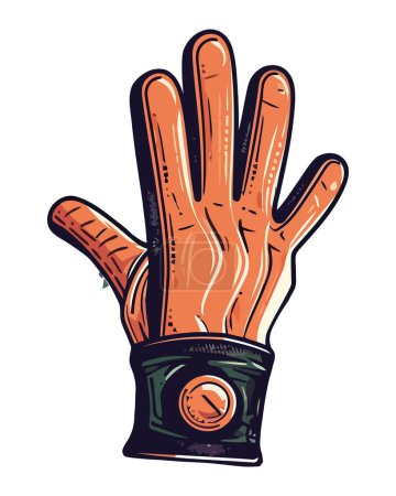 Téléchargez les illustrations : Conception de la main gantée sur blanc - en licence libre de droit