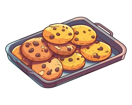 Téléchargez les illustrations : Biscuits fraîchement cuits sur blanc - en licence libre de droit