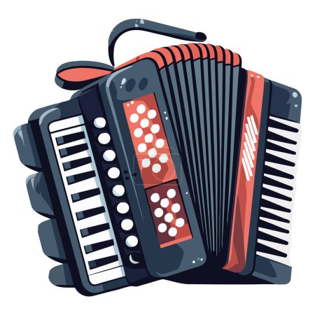 Illustration for Black accordion design over white - Royalty Free Image