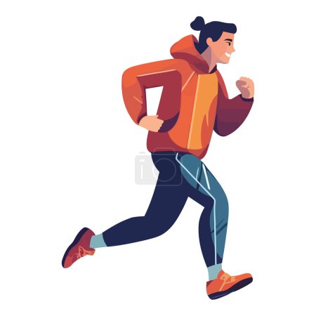 Illustration for Muscular athlete running with speed and success over white - Royalty Free Image