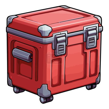 Illustration for Antique metal suitcase over white - Royalty Free Image