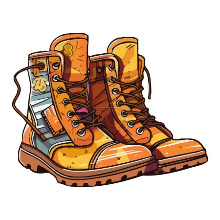Ilustración de Diseño de botas de senderismo sobre blanco - Imagen libre de derechos