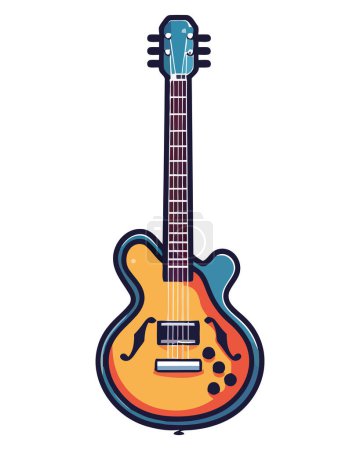 Ilustración de Diseño de guitarra eléctrica sobre blanco - Imagen libre de derechos