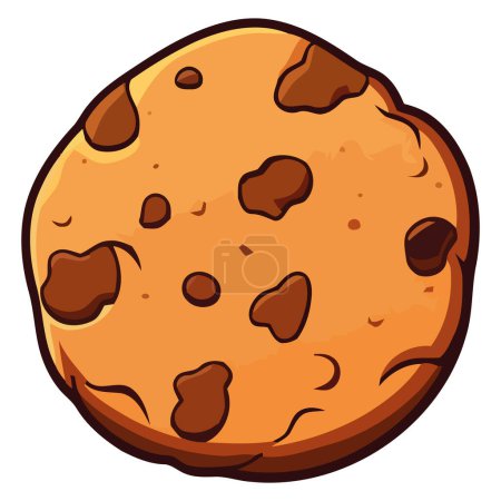 Téléchargez les illustrations : Biscuit sucré au chocolat sur blanc - en licence libre de droit