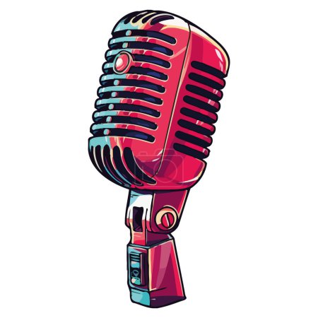 Ilustración de Diseño de micrófono metálico sobre blanco - Imagen libre de derechos