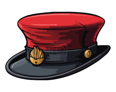 Illustration for Elegant officer hat over white - Royalty Free Image