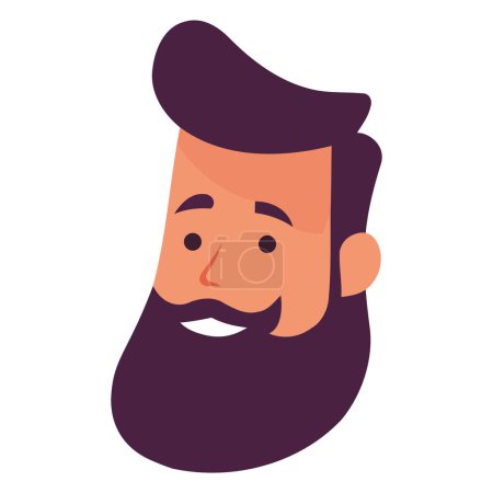 Ilustración de Hombre con barba sobre blanco - Imagen libre de derechos