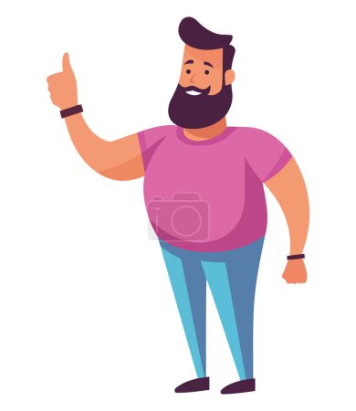Illustration for Muscular man standing over white - Royalty Free Image