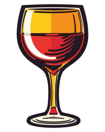 Illustration for Wineglass design illustration over white - Royalty Free Image