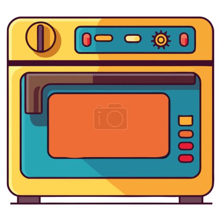 Illustration for Kitchen oven vector over white - Royalty Free Image