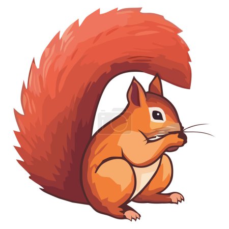 Illustration for Cheerful squirrel design over white - Royalty Free Image
