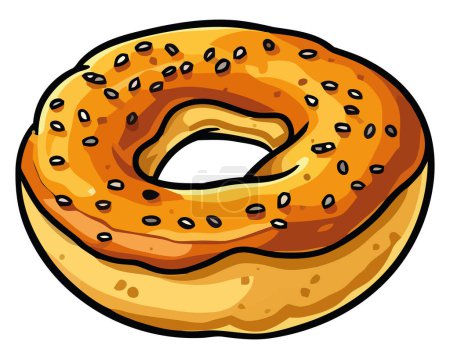 Illustration for Sweet donut vector over white - Royalty Free Image