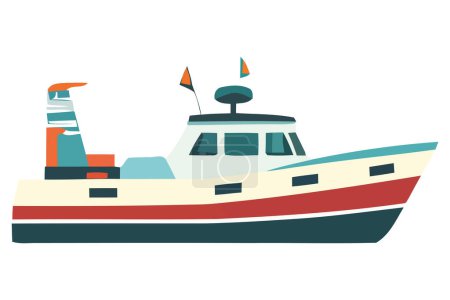 Ilustración de Ilustración del diseño del barco de vela sobre blanco - Imagen libre de derechos